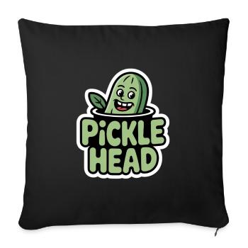 Pickle Head Cucumbers Cartoon Funny Humor - Sofa pillowcase 17,3'' x 17,3'' (45 x 45 cm) - black - Front