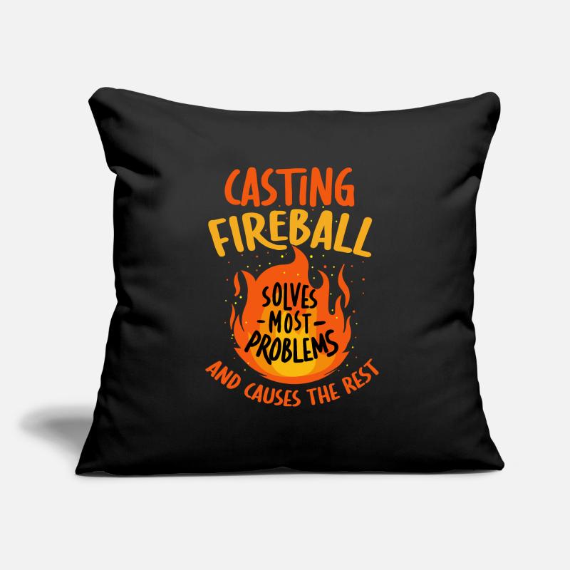 Casting Fireball Solves Problems RPG Gaming  Sofa pillowcase 17,3'' x 17,3'' (45 x 45 cm)