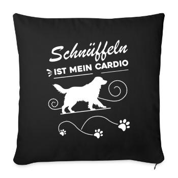 Schnüffeln ist mein Cardio Mantrailing - Sofakissenbezug 45 x 45 cm - Schwarz - Vorne
