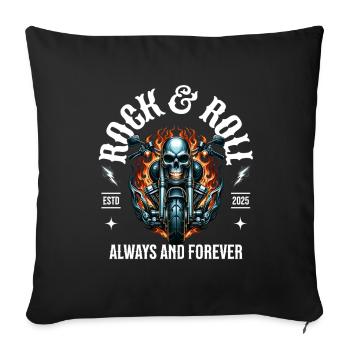Rock and Roll Always and Forever Rockabilly 2025 - Sofa pillowcase 17,3'' x 17,3'' (45 x 45 cm) - black - Front