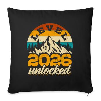 Bonne Année | Niveau 2026 débloqué | Joueur - Housse de coussin décorative 45 x 45 cm - noir - Devant
