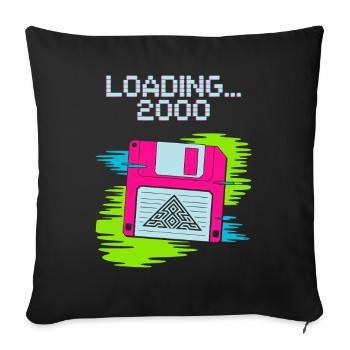 Disquette Nostalgie 2000 - Housse de coussin décorative 45 x 45 cm - noir - Devant