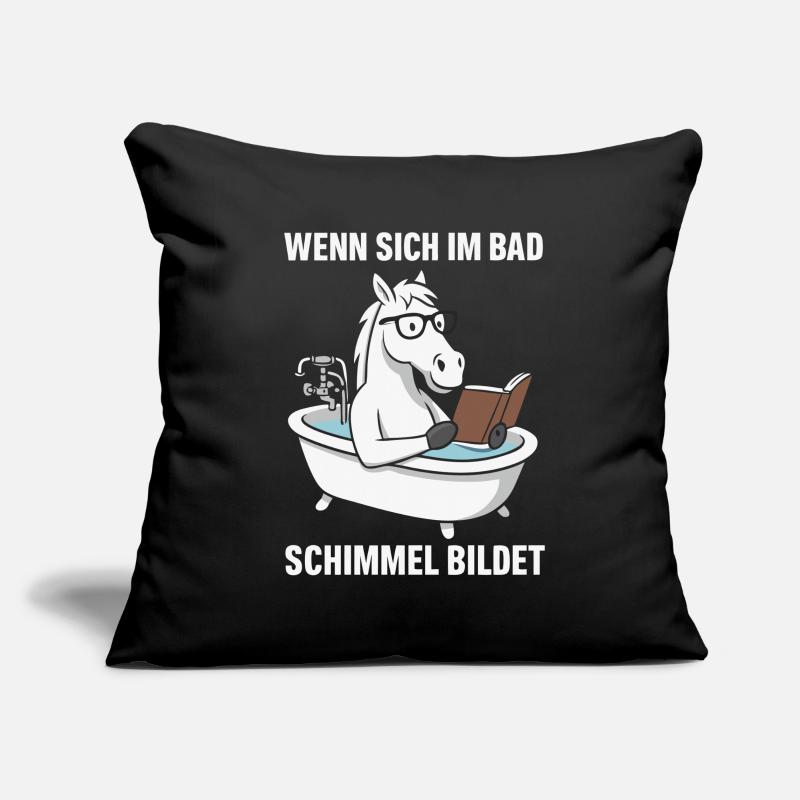 Badlesendes Pferd mit Schimmelwitz Sofakissenbezug 45 x 45 cm