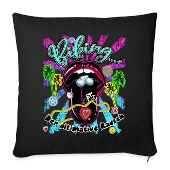 Biking - Sofa pillowcase 17,3'' x 17,3'' (45 x 45 cm) - black - Front