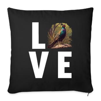 Pheasants Pheasant - Sofa pillowcase 17,3'' x 17,3'' (45 x 45 cm) - black - Front