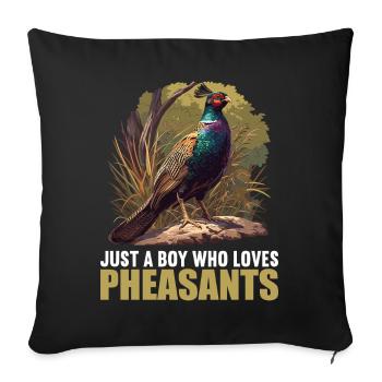 Pheasants Pheasant - Sofa pillowcase 17,3'' x 17,3'' (45 x 45 cm) - black - Front