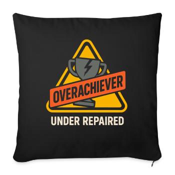 Diplômé très doué en burn-out avec des résultats scolaires - Housse de coussin décorative 45 x 45 cm - noir - Devant