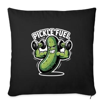 Cornichon Carburant Concombre Gym Humour Entraînement Puissance - Housse de coussin décorative 45 x 45 cm - noir - Devant