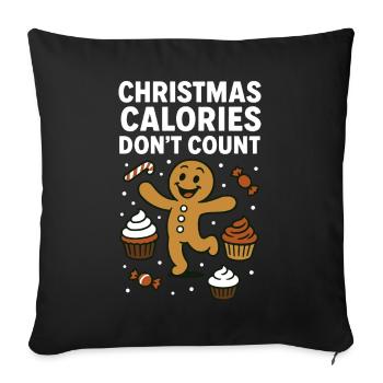 Les calories de Noël ne comptent pas Fête amusante - Housse de coussin décorative 45 x 45 cm - noir - Devant