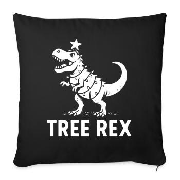 Tree Rex Dinosaur Christmas Fun Family Holiday - Sofa pillowcase 17,3'' x 17,3'' (45 x 45 cm) - black - Front