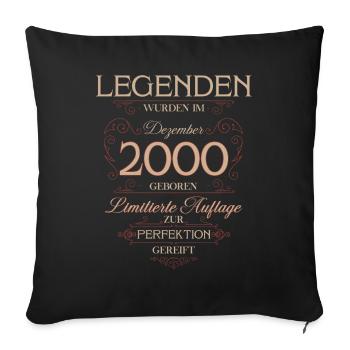 25ème Anniversaire Légende Décembre Année 2000 - Housse de coussin décorative 45 x 45 cm - noir - Devant