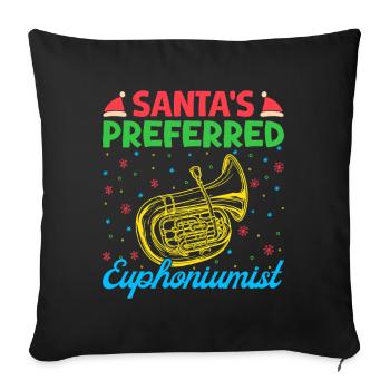 Euphonium Santa ́s Fanfare baryton préférée - Housse de coussin décorative 45 x 45 cm - noir - Devant
