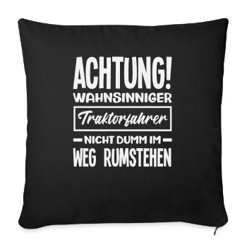 Tractor Driver Funny Farm Farmer Tractor - Sofa pillowcase 17,3'' x 17,3'' (45 x 45 cm) - black - Front