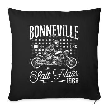 Bonneville Salt Flats Motorcycle Birthday 1968 - Sofa pillowcase 17,3'' x 17,3'' (45 x 45 cm) - black - Front