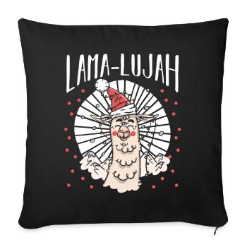 Père Noël Lama Noël Noël - Housse de coussin décorative 45 x 45 cm - noir - Devant