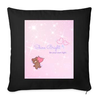 Shine Bright – Be Your Own Light - Sofa pillowcase 17,3'' x 17,3'' (45 x 45 cm) - black - Front