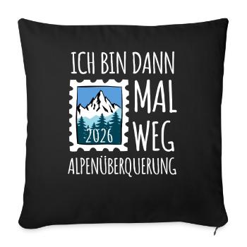 Crossing the Alps 2026 - Hiking - Sofa pillowcase 17,3'' x 17,3'' (45 x 45 cm) - black - Front