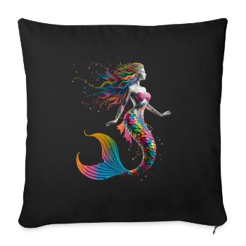 Colorful Rainbow Mermaid Fantasy - Sofa pillowcase 17,3'' x 17,3'' (45 x 45 cm) - black - Front