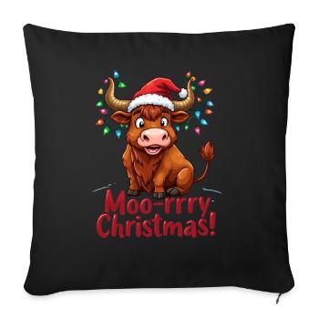moo-rrry Noël Joyeux Noël Salutation Avec - Housse de coussin décorative 45 x 45 cm - noir - Devant