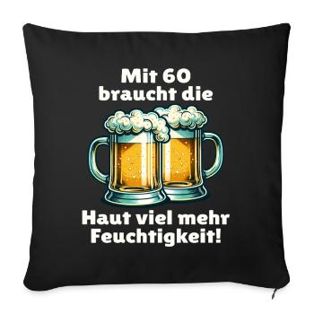 60e anniversaire des années 60 des années 60 cadeau dire dictons - Housse de coussin décorative 45 x 45 cm - noir - Devant