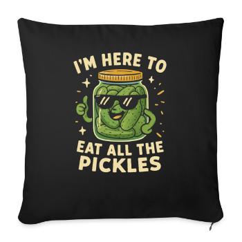 I'm here to eat all the cucumbers. Funny Gur - Sofa pillowcase 17,3'' x 17,3'' (45 x 45 cm) - black - Front
