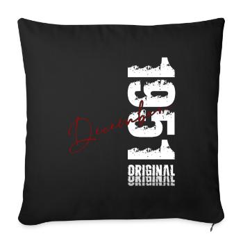 75th Birthday Original December Born 1951 - Sofa pillowcase 17,3'' x 17,3'' (45 x 45 cm) - black - Front