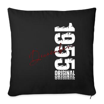 70th Birthday Original December Born 1955 - Sofa pillowcase 17,3'' x 17,3'' (45 x 45 cm) - black - Front