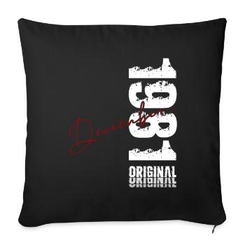 44e anniversaire Original Décembre Né en 1981 - Housse de coussin décorative 45 x 45 cm - noir - Devant