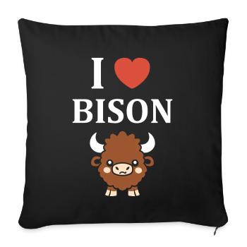 bison - Sofa pillowcase 17,3'' x 17,3'' (45 x 45 cm) - black - Front