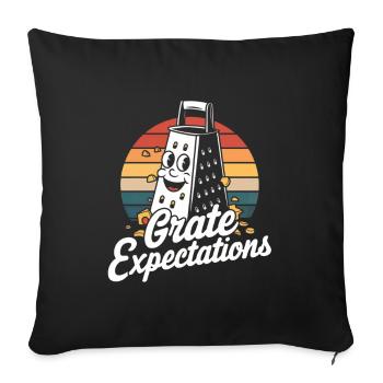 Humour au fromage - Housse de coussin décorative 45 x 45 cm - noir - Devant