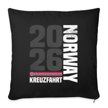 Croisière en Norvège 2026 - Housse de coussin décorative 45 x 45 cm - noir - Devant