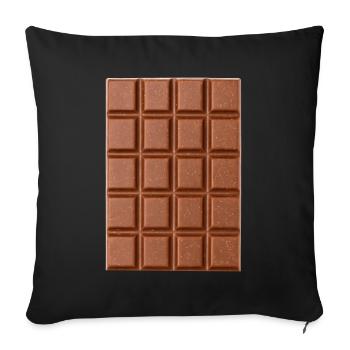 chocolat - Housse de coussin décorative 45 x 45 cm - noir - Devant