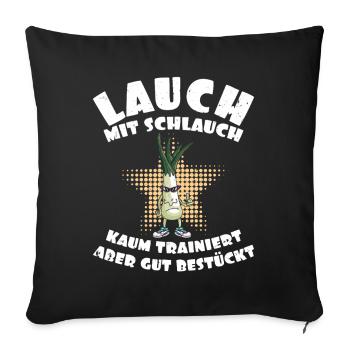 Gym POIREAUX AVEC TUYAU À PEINE DRESSÉ Drôle - Housse de coussin décorative 45 x 45 cm - noir - Devant