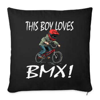 This Kid Loves BMX - Sofa pillowcase 17,3'' x 17,3'' (45 x 45 cm) - black - Front