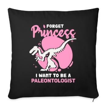 Paleontologist Dream Princess - Sofa pillowcase 17,3'' x 17,3'' (45 x 45 cm) - black - Front