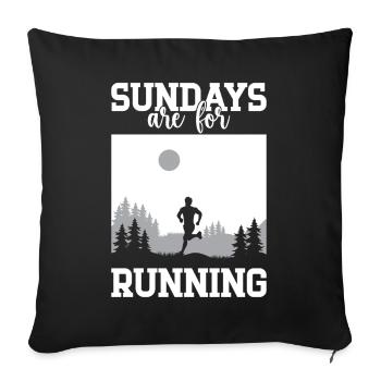 Les dimanches des marathoniens sont pour le cadeau de course - Housse de coussin décorative 45 x 45 cm - noir - Devant