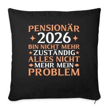 Retraité 2026 - N’est plus responsable - Housse de coussin décorative 45 x 45 cm - noir - Devant