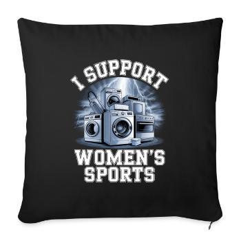 I Support Women's Sports Unwearable Bootleg - Sofa pillowcase 17,3'' x 17,3'' (45 x 45 cm) - black - Front