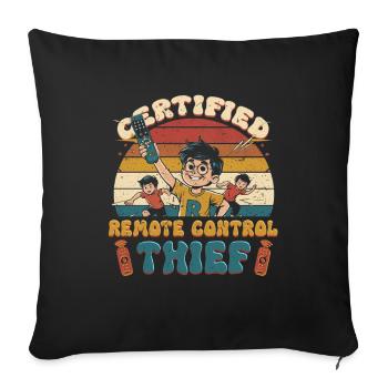 Frère ou sœur Télécommande Voleur - Housse de coussin décorative 45 x 45 cm - noir - Devant