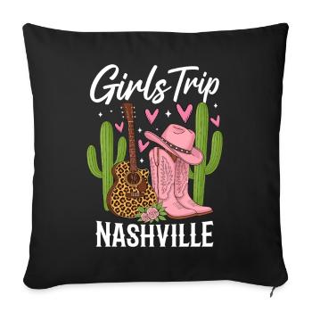 Girls Trip Nashville - Sofakissenbezug 45 x 45 cm - Schwarz - Vorne