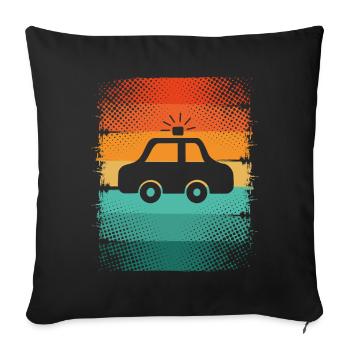 police - Sofa pillowcase 17,3'' x 17,3'' (45 x 45 cm) - black - Front