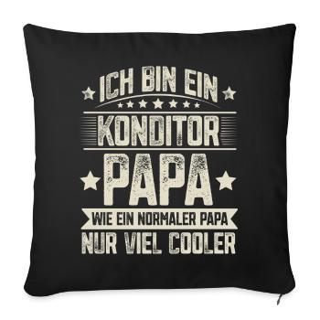 Konditor Papa - Sofakissenbezug 45 x 45 cm - Schwarz - Vorne