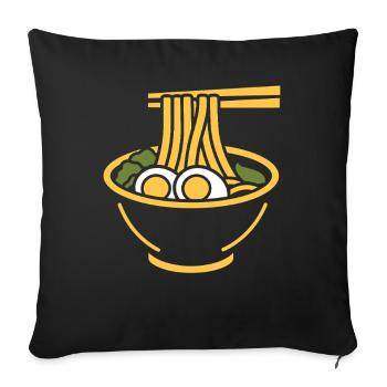 Ramen - Sofa pillowcase 17,3'' x 17,3'' (45 x 45 cm) - black - Front