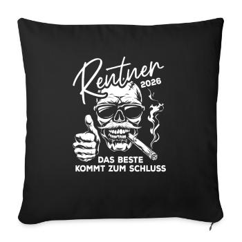 Retraités 2026 - Le meilleur vient à la fin - Housse de coussin décorative 45 x 45 cm - noir - Devant