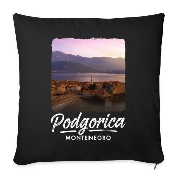 Podgorica Montenegro - Sofa pillowcase 17,3'' x 17,3'' (45 x 45 cm) - black - Front
