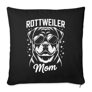 Rottweiler Saying Mom Funny Rottweiler Gift - Sofa pillowcase 17,3'' x 17,3'' (45 x 45 cm) - black - Front