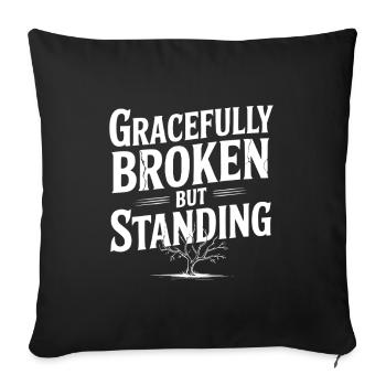 Gracieusement brisé mais debout - Housse de coussin décorative 45 x 45 cm - noir - Devant