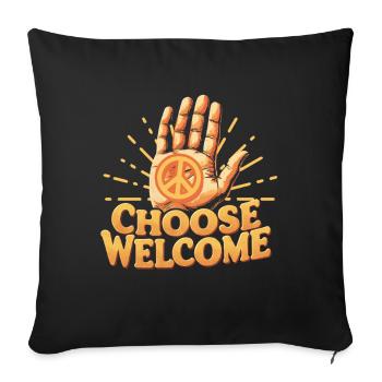 Humanité Egalité Choisir Bienvenue - Housse de coussin décorative 45 x 45 cm - noir - Devant