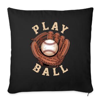 Baseball Spiel Handschuh Play Ball Design - Sofakissenbezug 45 x 45 cm - Schwarz - Vorne