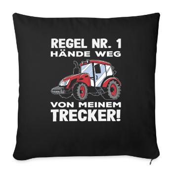 Traktorfahrer Hände Weg Traktor Lustiges Bauernhof - Sofakissenbezug 45 x 45 cm - Schwarz - Vorne